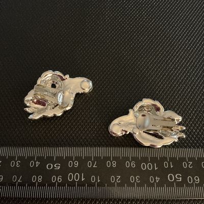 Vintage Silver-Tone Scroll Clip-On Earrings