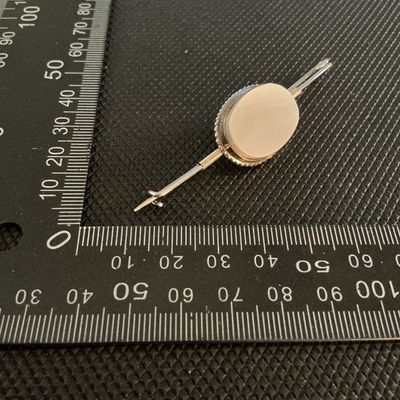 Vintage Oval Agate or Chalcedony Safety Pin Style Brooch / Bar Pin