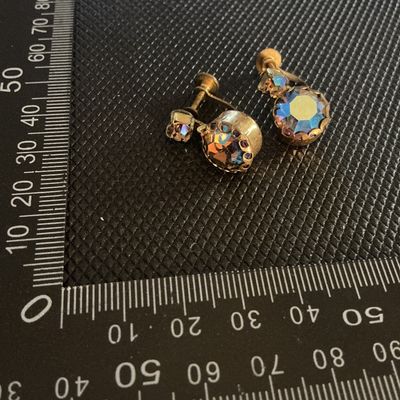 Vintage Aurora Borealis Rhinestone Screw-Back Earrings