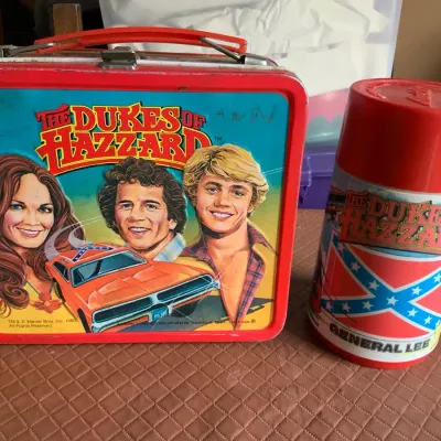 Vintage 1980 Dukes of Hazzard Aladdin Metal Lunch Box with Thermos