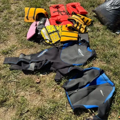 Assorted Life Jackets and Wetsuit, Size XXXL