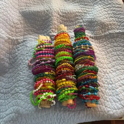 Large Colorful Collection of Beaded Necklaces