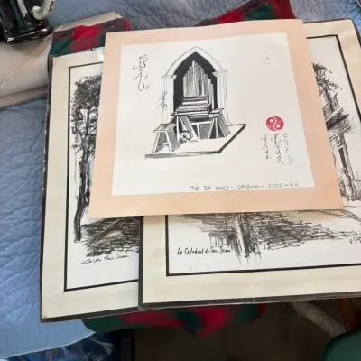 P. Sigal Old San Juan Prints & Da Vinci Organ Artwork – Set of 3