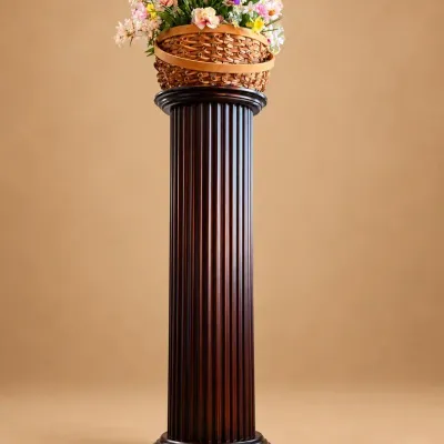 3½-Foot Fluted Pedestal with Floral Basket Arrangement