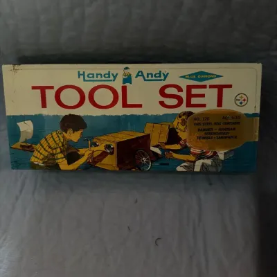 Vintage Handy Andy Blue Diamond Tool Set in Metal Box