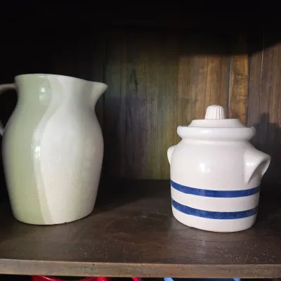 Vintage Stoneware Pitcher & Crock Jar Lot