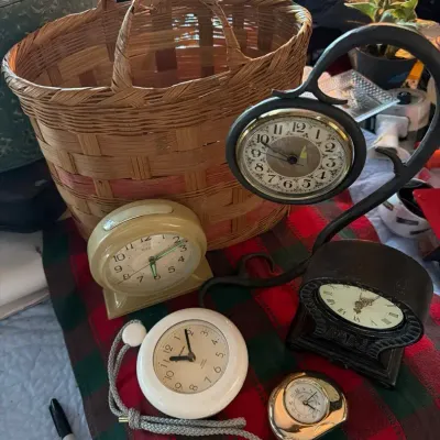Assorted Vintage Clocks – Bulova, Alarm, Mantel & Decorative Styles