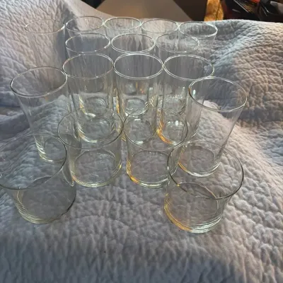 17-Piece Mixed Clear Drinking Glass Collection