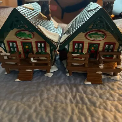 1994 Department 56 Snow Village “Fisherman’s Nook Cabins” Set of 2