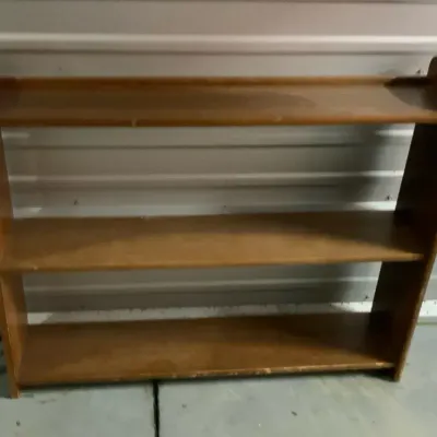 Vintage Wood 3-Shelf Bookcase / Display Shelf