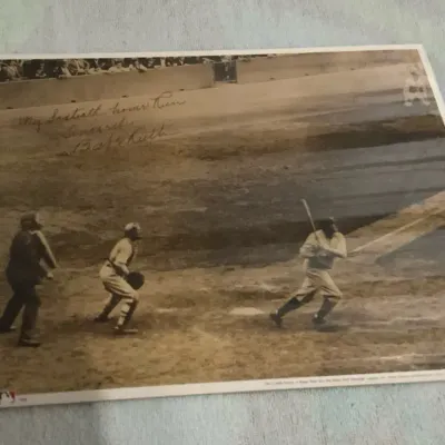 Babe Ruth “The 60th: Babe Connects” Historic 1927 Home Run Commemorative Print