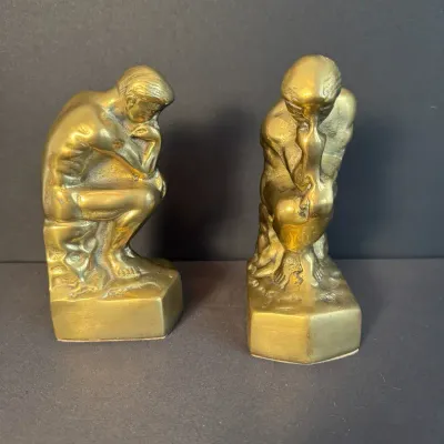 Brass “The Thinker” Bookends 