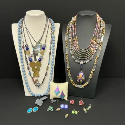 Pink And Blue Pretty Costume Jewelry