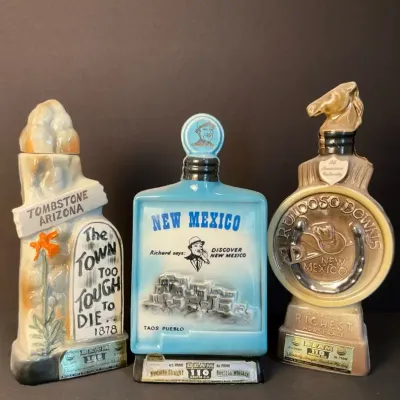 1968 Jim Beam Discover New Mexico, Taos Pueblo Decanter & More 