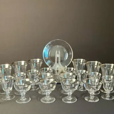 Silver Rimmed Dishware