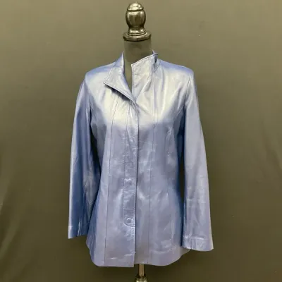 Marine Blue Leather Jacket