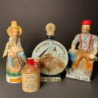1970 Jim Beam Paul Bunyan Centennial Decanter & More