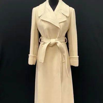 Off-White Cashmere Wool Wrap Coat