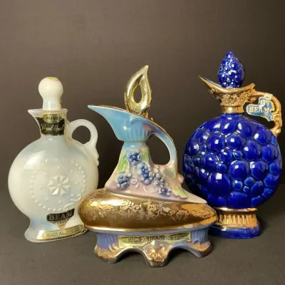 1963 Jim Beam Cobalt Blue Gold Grape Decanter & More
