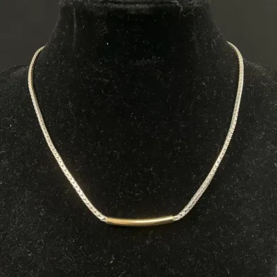 14K & Sterling Tiffany & Co Bar Necklace*