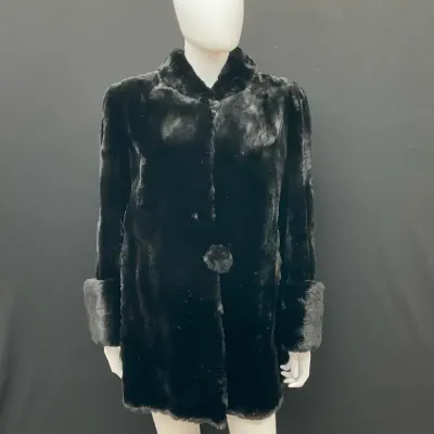 Black Sheared Fur Coat