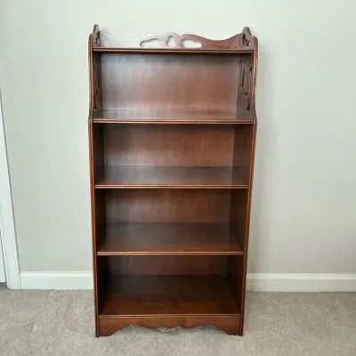 Wooden Bookcase With Scalloped Top