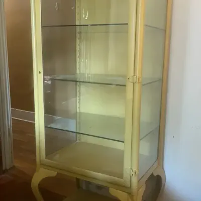 Vintage Rolling Curio Cabinet 