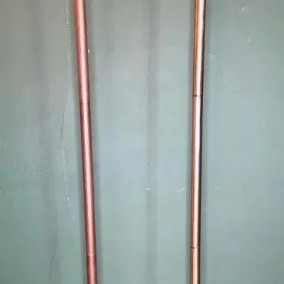 Vintage Metal Torchiere Floor Lamp Pair