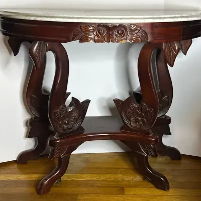 Vintage Victoria Style Half-Moon Console Table
