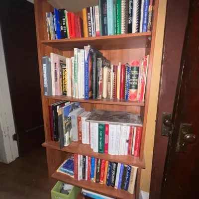 Vintage Bookcase & Miscellaneous Book Variety