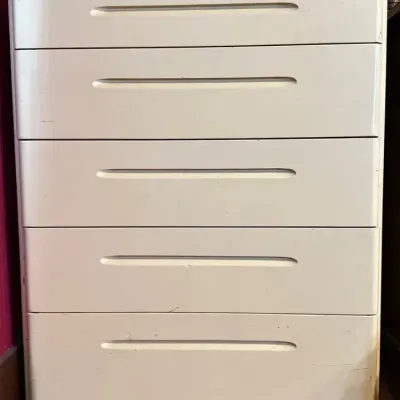 Off White 5-Drawer Chest Of Drawers