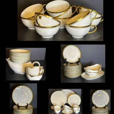 Vintage Bavarian Dishware With Extras: 79pcs