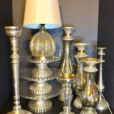 Mercury Style, Irredescent And Silvertone Variety: 8pcs