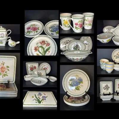 Vintage Botanic Garden “Portmeirion” Dishware: 84pcs