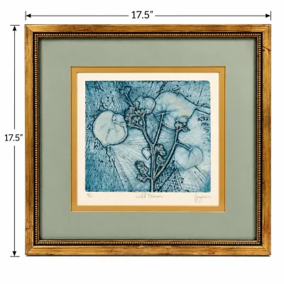 Signed Grogan “Wild Flower” Limited Edition Print 15/50 – Framed 17.5” x 17.5”