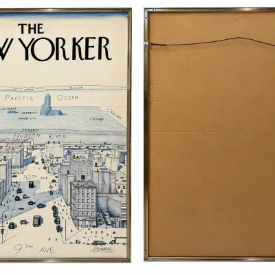 NEW YORKER Poster Steinberg 1976 View of the World From 9th St 42 x 29  