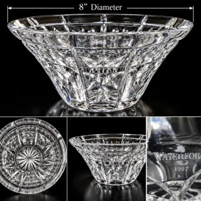 Waterford Crystal Heavy Cut Crystal Bowl 8” – Signed Starburst Center