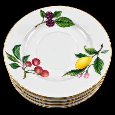 Set of 12 Christopher Stuart Fruit Finale 6.25" Plates Fine Bone China Plates Korea Gold Trim