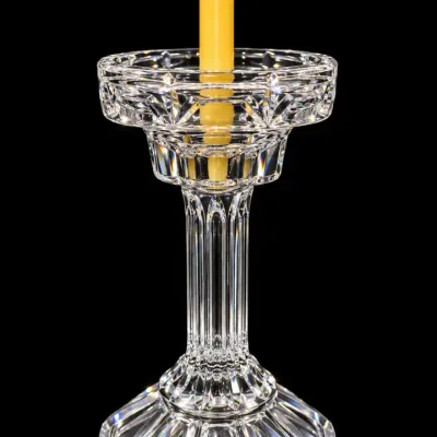 Vintage Crystal Elegant Single Taper  Glass Candlestick Holder 10” Tall  