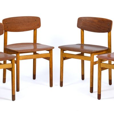 FOUR KVETNY & SOONERS DANISH TEAK DINING CHAIRS.