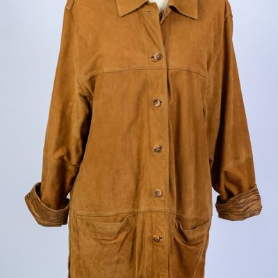 REVERSIBLE SUEDE/LEATHER JACKET, SIZE M.