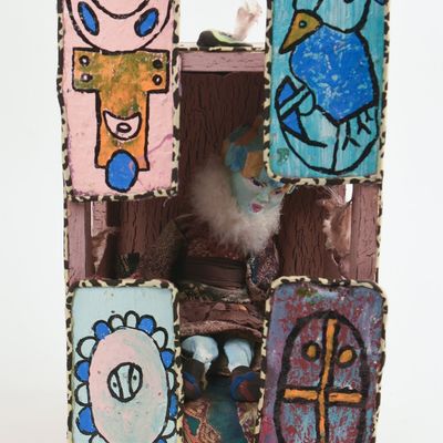 ART DOLL IN A SEDAN CHAIR.