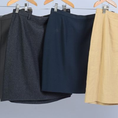 SIX GIORGIO ARMANI SKIRTS, SIZES 46 AND 48.
