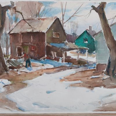 CARL WILLIAM PETERS (1897-1980). WINTER HOMESTEAD.