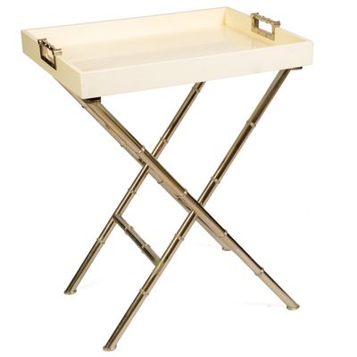 CHROME BAMBOO DESIGN TRAY TABLE.