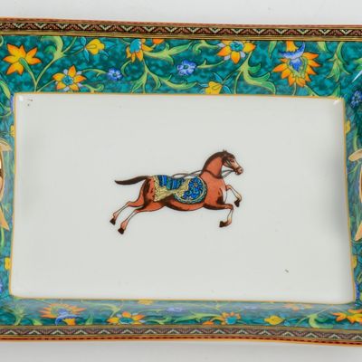 HERMES PORCELAIN ASHTRAY.