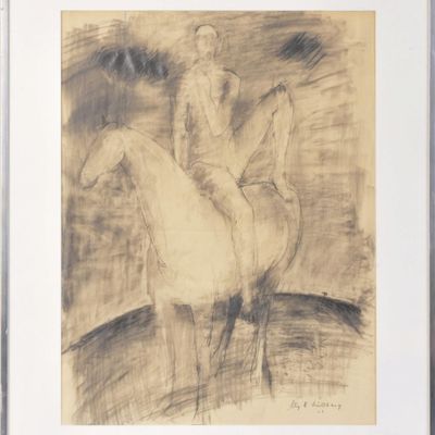 STIG LINDBERG (1916 - 1982). MAN ON HORSEBACK.