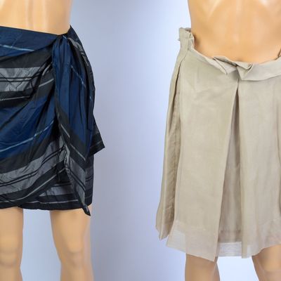 TWO SILK DESIGNER SKIRTS.