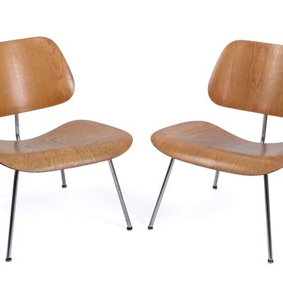 PAIR OF CHARLES EAMES FOR EVANS / HERMAN MILLER LCM CHAIRS.