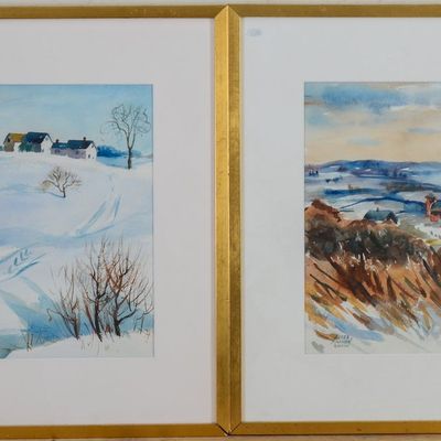 ALICE HARMON KIRKPATRICK SHAW. TWO LANDSCAPES.